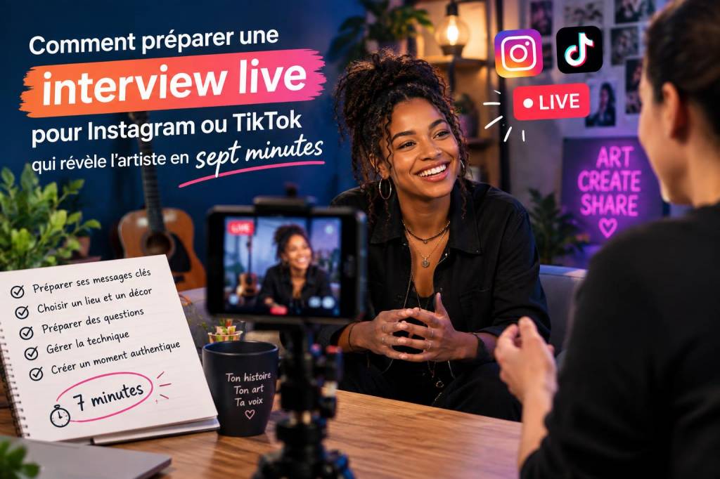 Comment préparer une interview live pour instagram ou tiktok qui révèle l'artiste en sept minutes